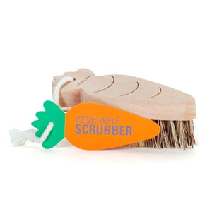 Wood Carrot Shaped Vegetable Scrubber
