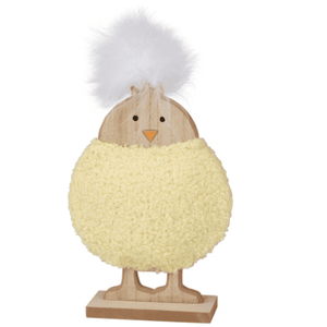 Wood Chick With Plush Body & feather Hair