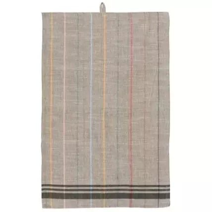 Woven Cotton Tea Towel With Stripes