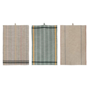 Woven Cotton Tea Towel With Stripes