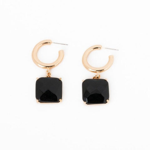 Yelina Earrings With Square Natural Stone