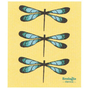 Yellow Dragonfly Swedish Dishcloth